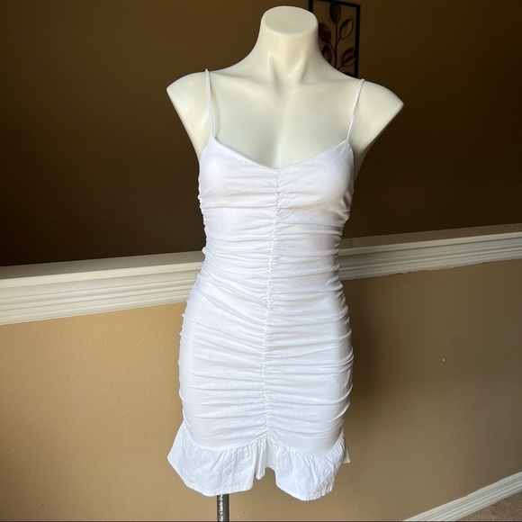 Zara Dresses & Skirts - ZARA DRAPED LINEN BLEND DRESS | 3530/575 |